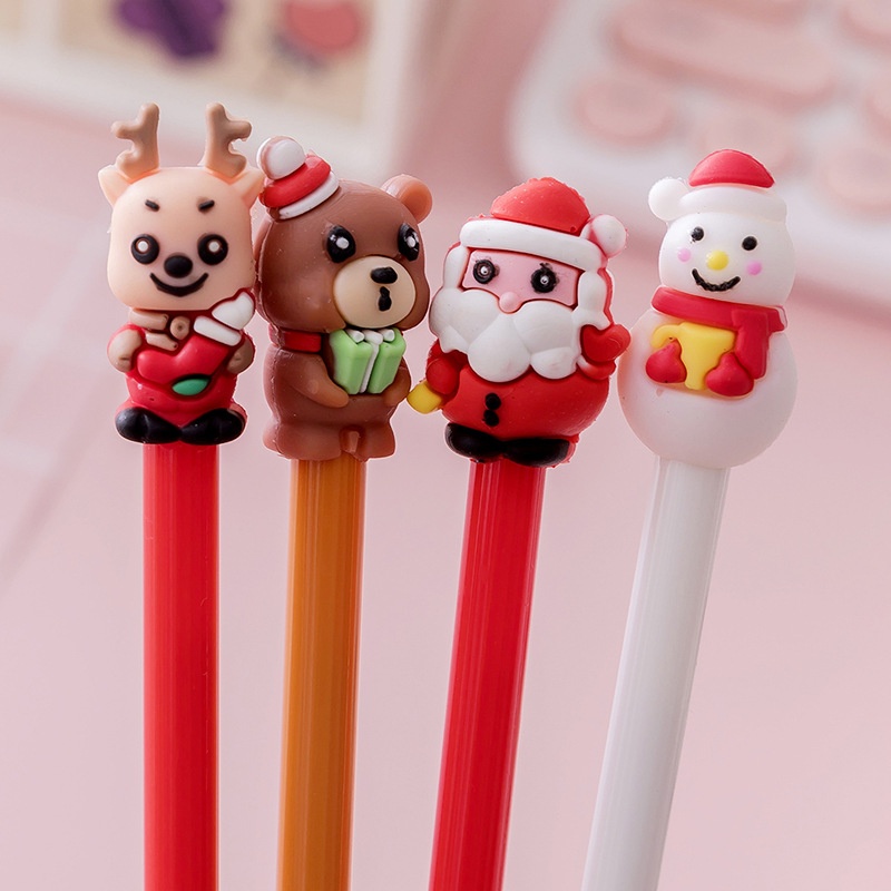 Creative Cartoon Neutral Pen Christmas Gift Cute Santa Claus Elk Fountain Pen Signature Pen Student Gift