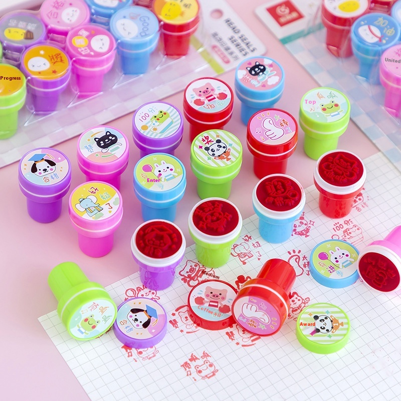 Cartoon Cute Children Kindergarten Students Use Stamp Seal Parents Teacher Reward Personality Creative Small Stamp