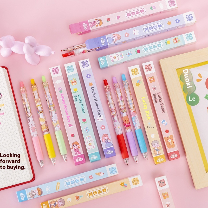 Stationery Blind Box Gel Pen Diy Creative Cartoon Signature Pen High Value Water Pen Refill Student Gift Press Pen