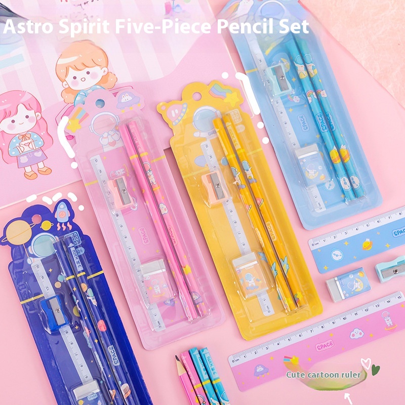 Pencil Eraser Ruler Set Kindergarten Primary School Graduation Season Small Gift Boys And Girls Send Classmates T