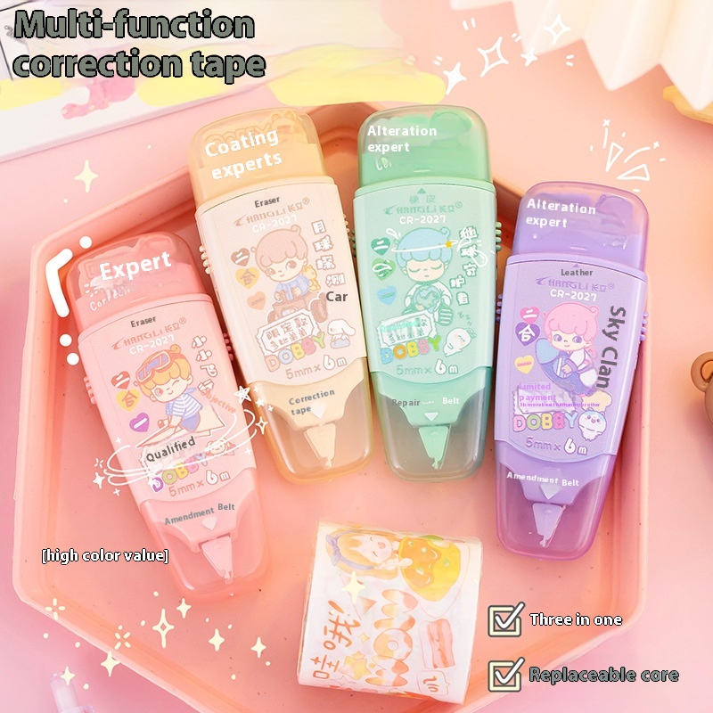 Correction Tape For Students,Affordable Set,Multi-functional With Eraser,High-value Junior High School Students,Gifts