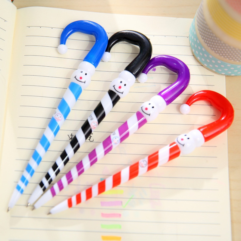 YZ003 Christmas Gift Clown Christmas Snowman Hat Ballpoint Pen Japanese And Korean Cartoon Umbrella Funny Expression Pen