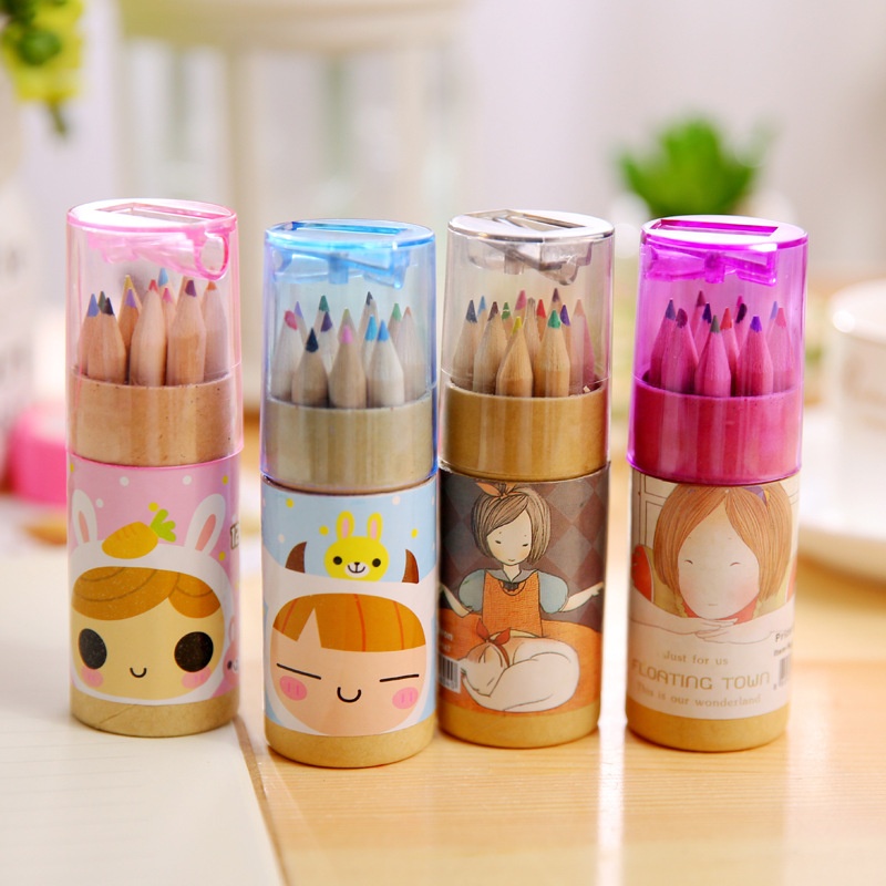 Cs009 Japanese And Korean Stationery Cute Constellation Girl12 Color Small Pencil Painting Pen Coloring Pen Colored Pencil T