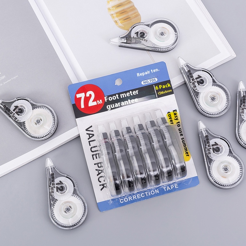 Simple Transparent Affordable Correction Tape Correction Tape Error Correction Tape Student Supplies Large Capacity6 Packs Totaling72 Meters
