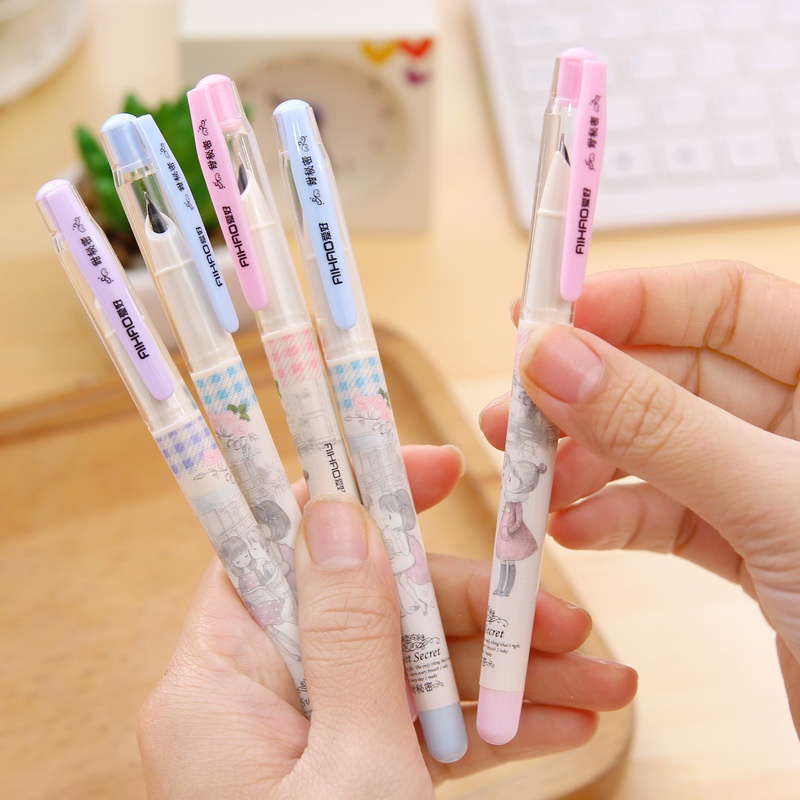 GB004 Korean Stationery Hobby20322 Garden Pen Set Straight Liquid Replaceable Capsule Pen