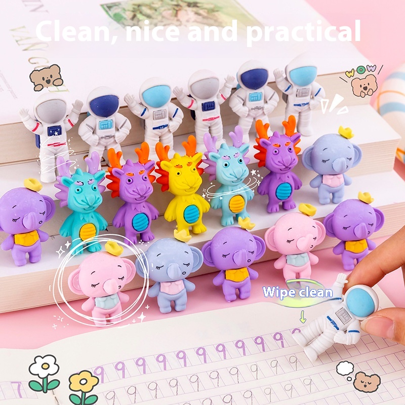 Cute Creative Cartoon Eraser Animal Astronaut Gift Box Eraser Kindergarten Student Special Eraser Gift