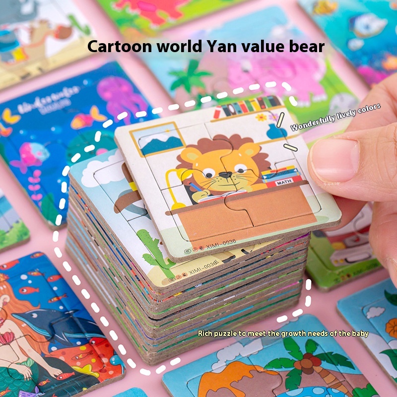 Cartoon World3 DJigsaw Puzzle Children's Educational Fun DIYPaper Jigsaw Puzzle Kindergarten Early Education Assembling Toys