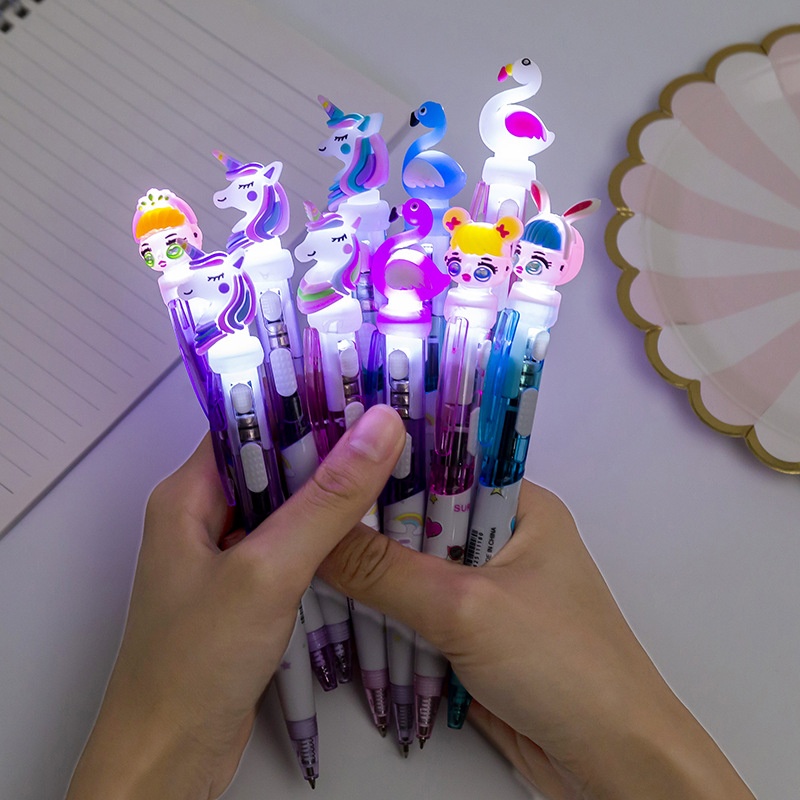Ballpoint Pen Push-type Cute Creative Writing Pen Korean Cartoon Gift0.5mm Student Gift Pen