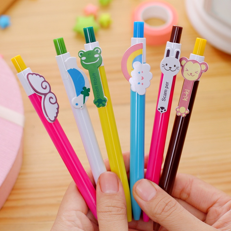 Cute Cartoon Colorful Rainbow Ballpoint Pen Korean Style Creative Stationery Student Candy Color Ballpoint Pen
