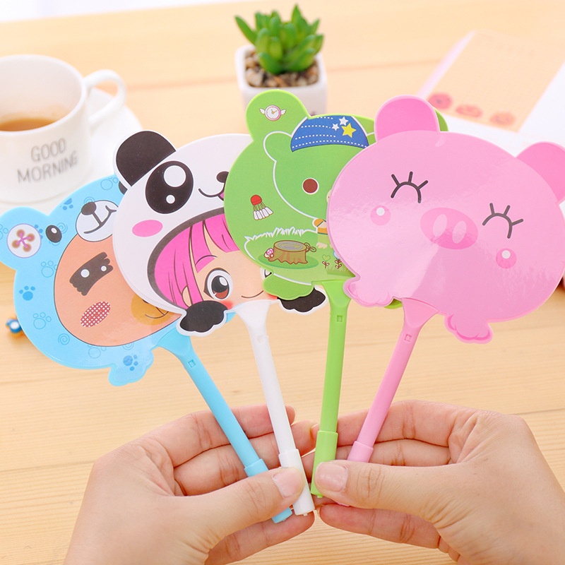 Korean Advertising Pen Can Print Student Prize Ballpoint Pen Children's Cute Cartoon Fan Pen T