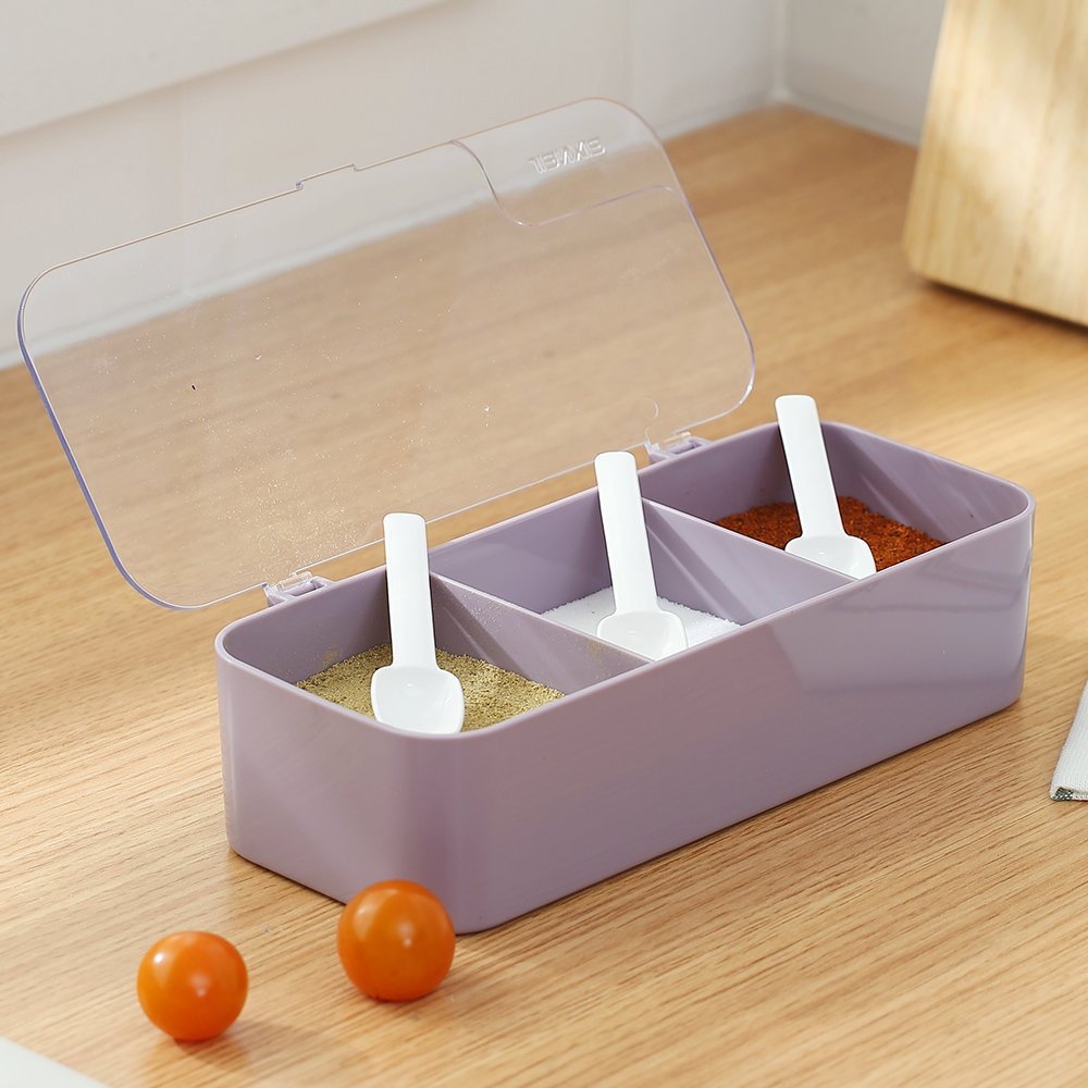 Seasoning Box Kitchen Seasoning Combination Set Household Seasoning Jar Salt MSGSeasoning Storage Box Sugar Jar Integrated Multi-grid