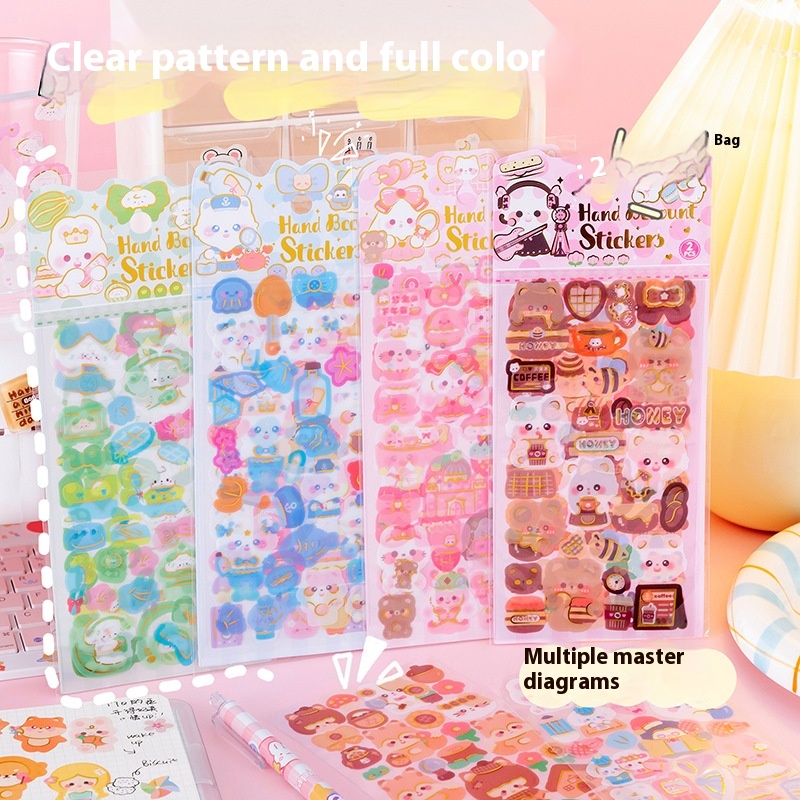 Laser Gooka Sticker Korean Girl Heart Sticker Children Cute Non-repetitive DIYHandbook Material Cartoon