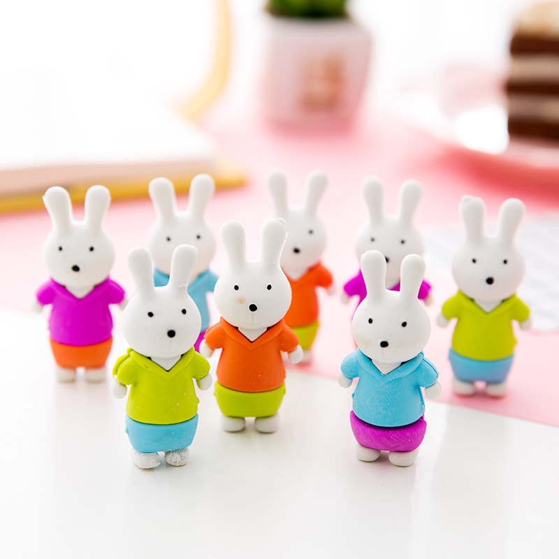 Korean Cute Cartoon Animal Series Eraser Student Prizes School Gift Stationery Korean Rabbit Eraser