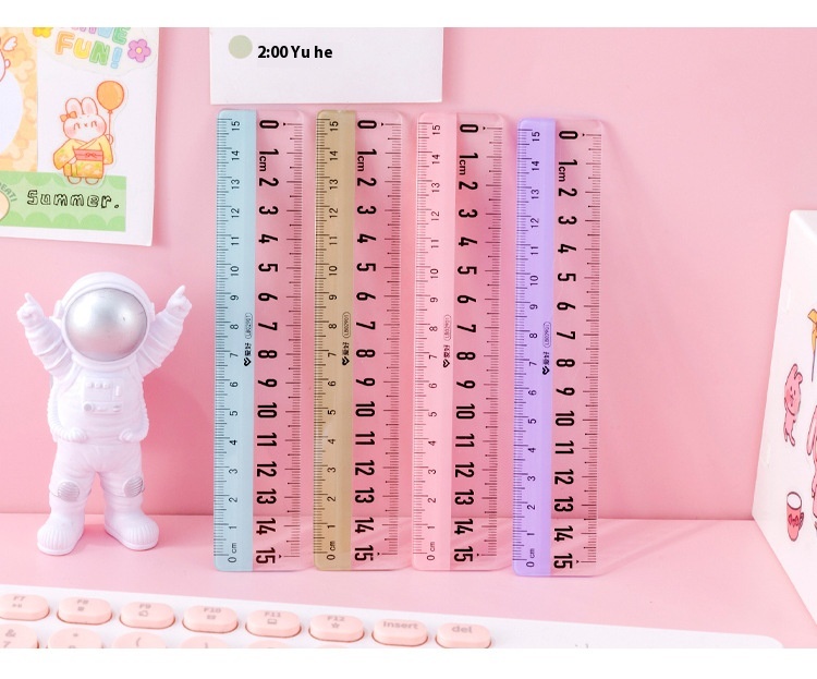 Hobby Transparent Ruler15cm Primary School Student Ruler Exam Drawing Painting Scale Ruler Simple Ruler Student Stationery