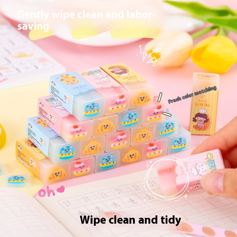 Stationery Art Creative Cartoon Cute Sandwich Eraser For Primary School Students Can Cut Characters And Animals Children's Gifts