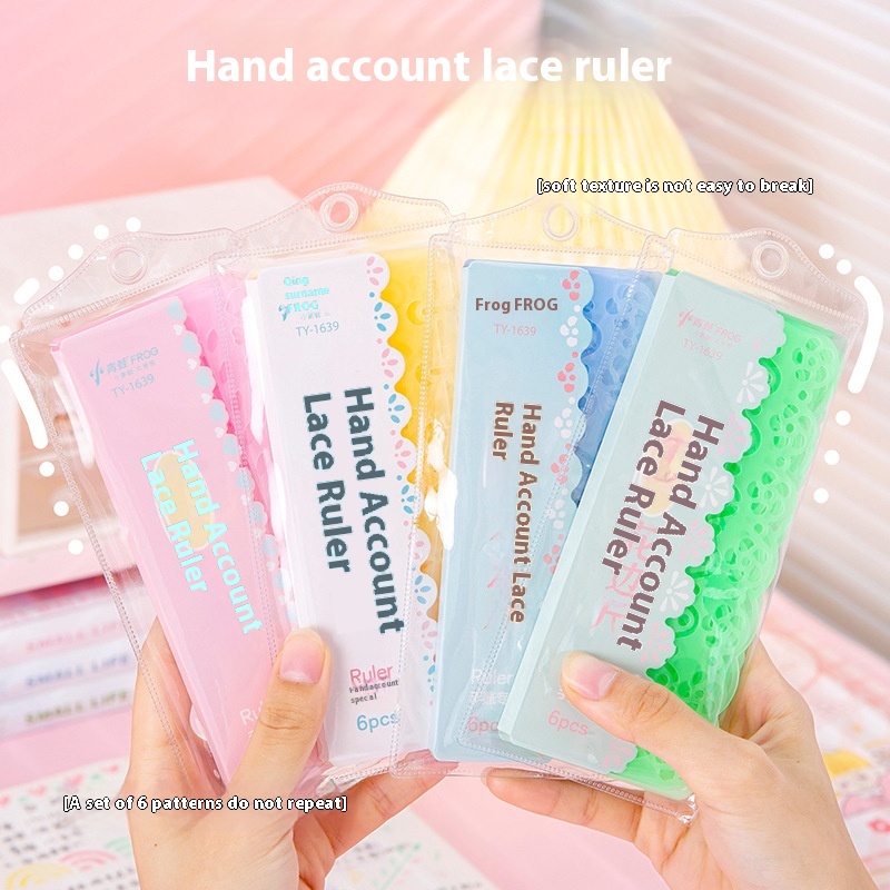 High-value Handbook Lace Ruler Student Multi-functional Hand-copiedspaper Flower Ruler Painting Ruler Hollow Painting Template
