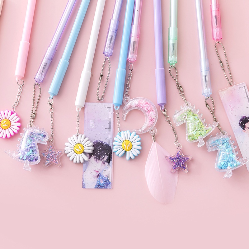 Cartoon Shape Neutral Pen Cute Super Cute Creative Girl Heart High Value Pen Stationery Black Water Pen Signature Pen T