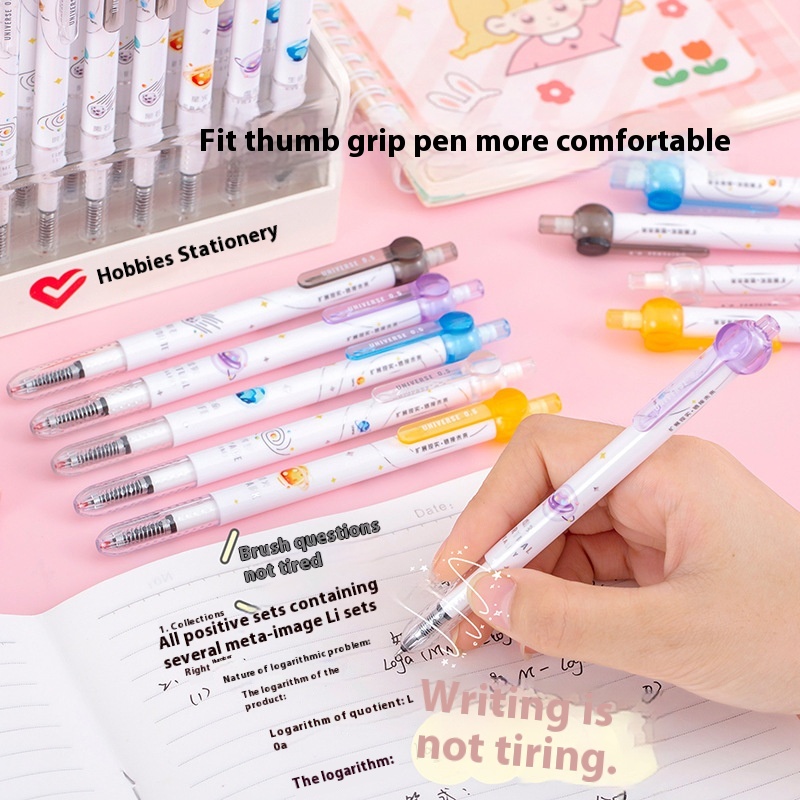 Universe Series Click Gel Pen STPen Tip0.5 Black Pen Brush Pen Japanese Student Click Pen Signature Pen
