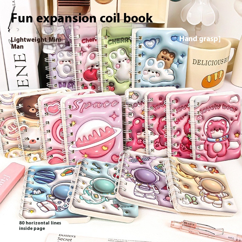 A73 DThree-dimensional Side-flip Coil Book High-value Notepad Office Stationery Mini Book Portable Gift