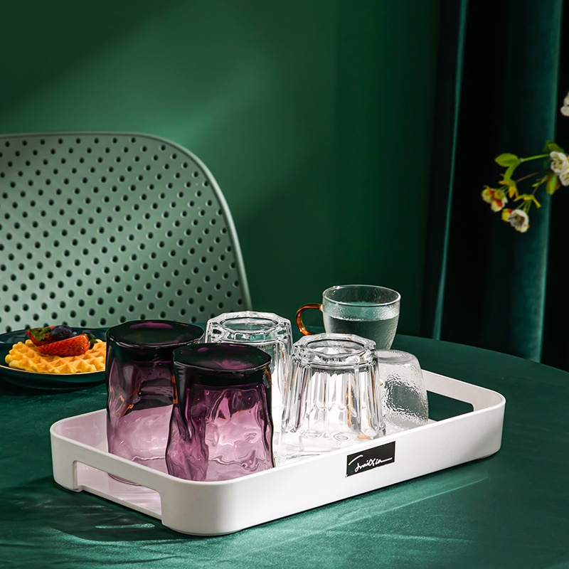 Rectangular Water Cup Tray For Home Use,Tea Cups,Nordic Luxury Living Room,Plastic Commercial Tray,Plate,Kettle,Dumplings