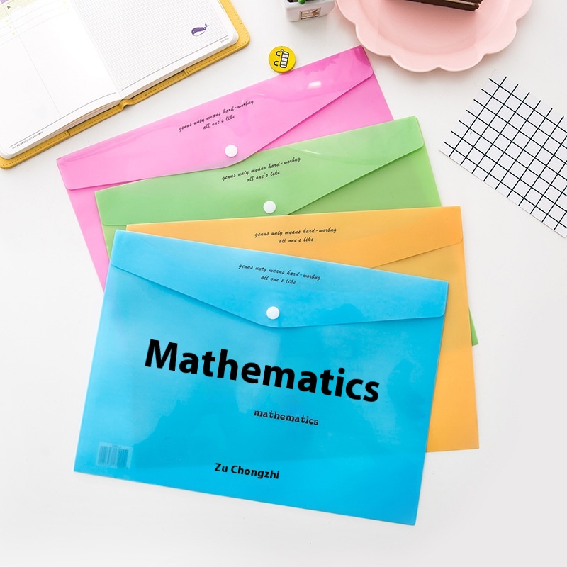 Educational Version Of The Student Cute A4 Test Paper File Bag Fresh Transparent Folder Snap Information Bag Office Supplies