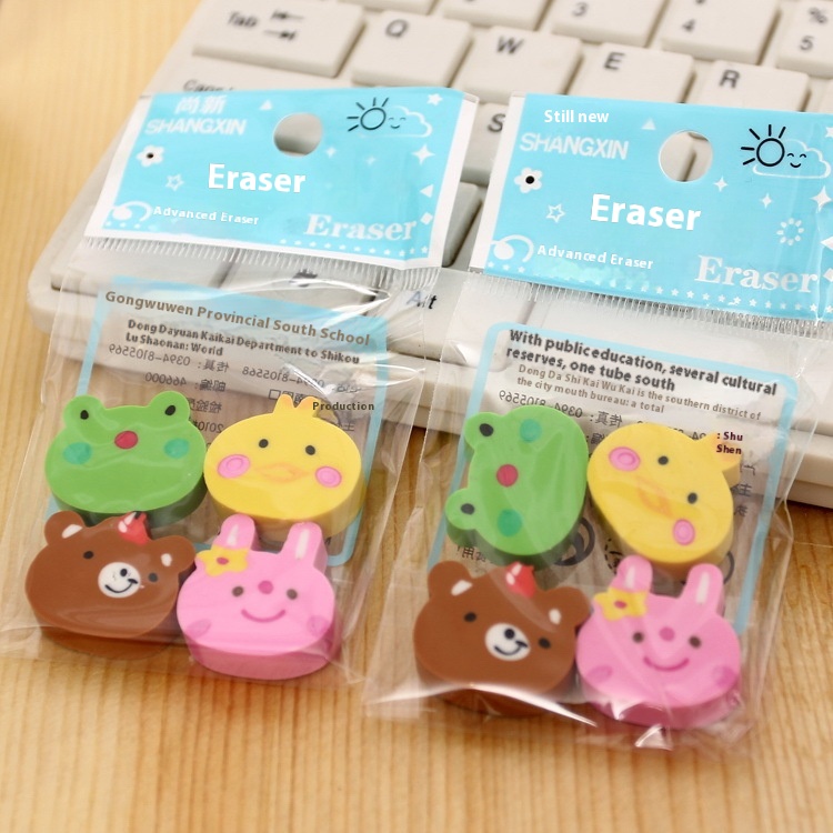 Primary School Supplies Children's Gifts Cute Cartoon Animal Eraser Korean Learning Creative Stationery T