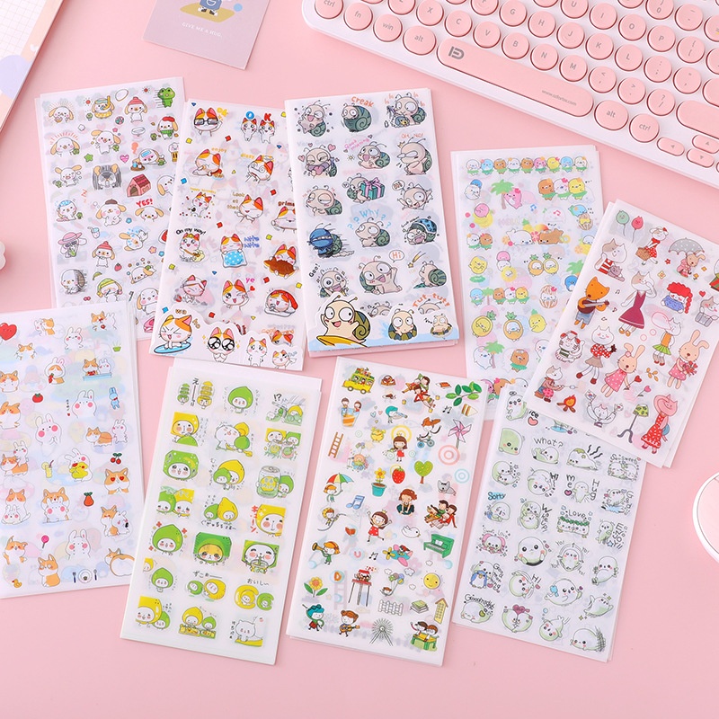Japanese Cute Character Notebook Stickers Style Notebook Material Package Stickers Kindergarten Water Cup Decoration Small Pattern