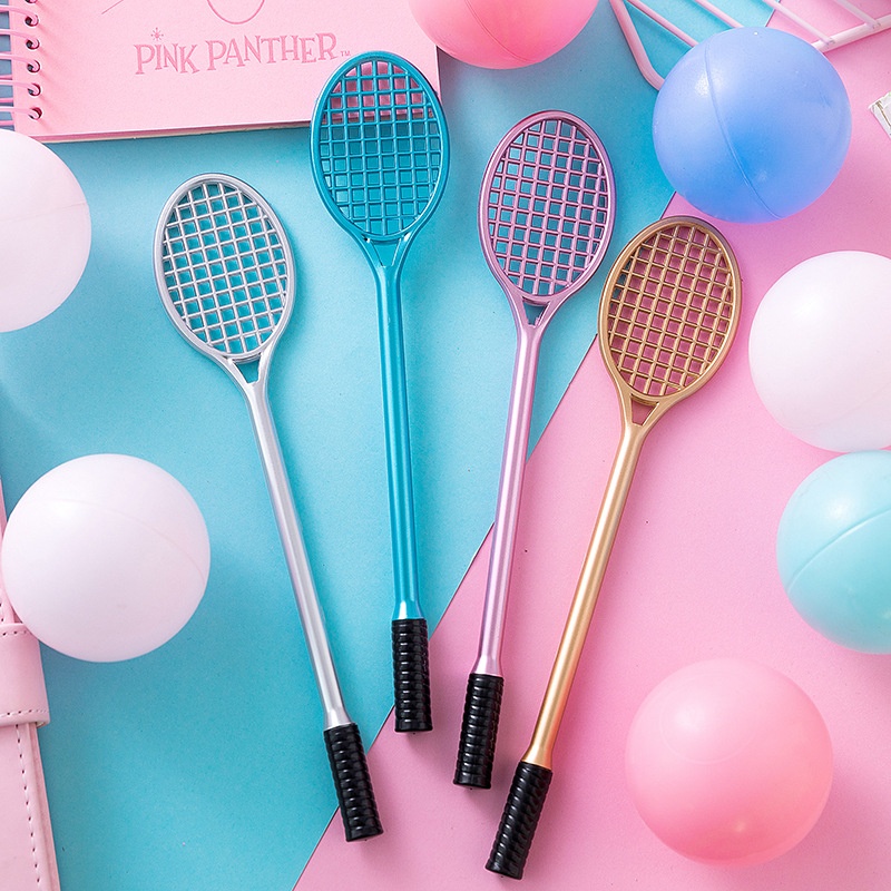 Creative Simulation Stationery Small Fresh Plastic Mini Grid Badminton Racket Neutral Pen Signature Penert Type Water Pen
