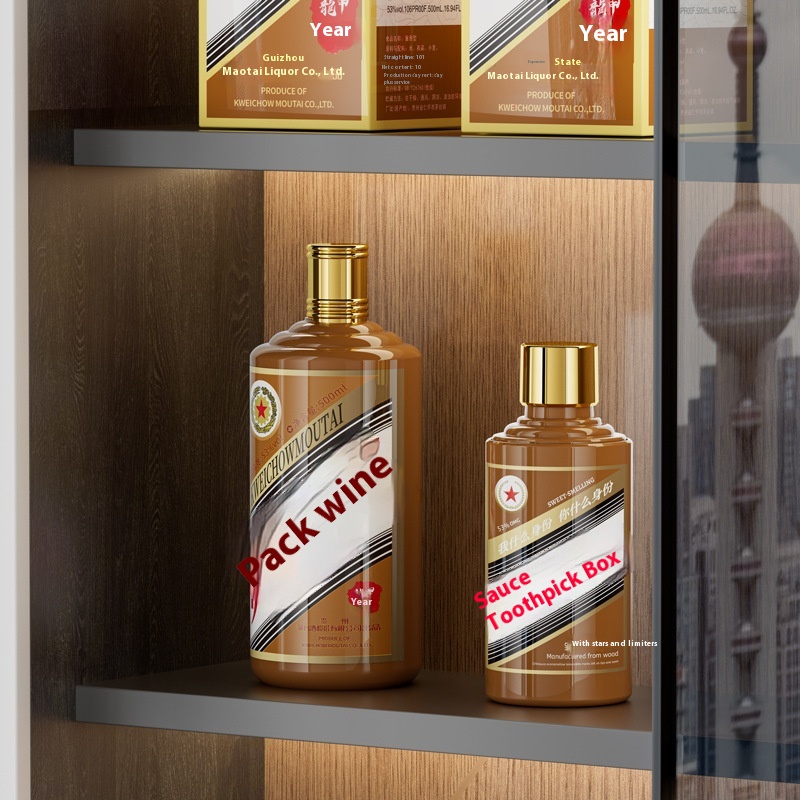 Dragon Year Sauce Flavor Toothpick Box Toothpick Tube Push-type Automatic Pop-up Creative Living Room Restaurant Commercial Gift