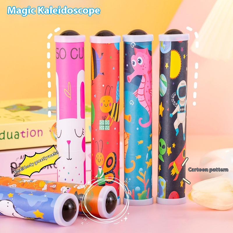 Kaleidoscope Large And Small Educational Toys Paper Cartoon Kaleidoscope Night Market Stall Kaleidoscope