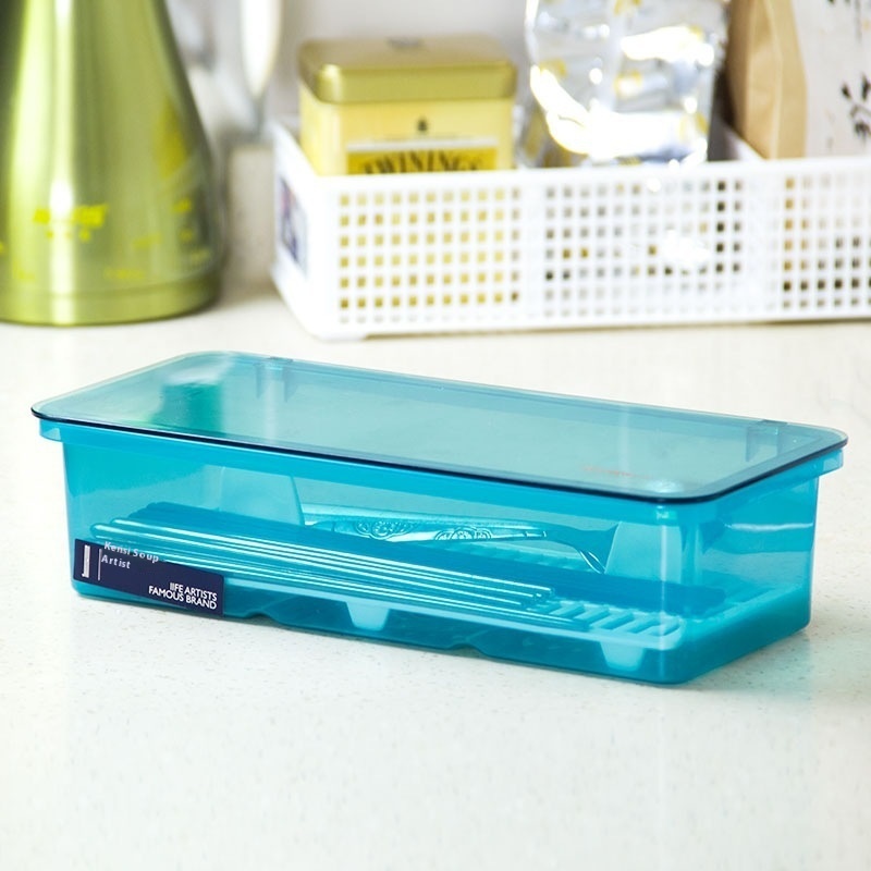 Kitchen Chopstick Box Chopstick Tube Chopstick Box Cage Rack Bucket Knife Fork Spoon Straw With Lid Drain Tableware Storage Box