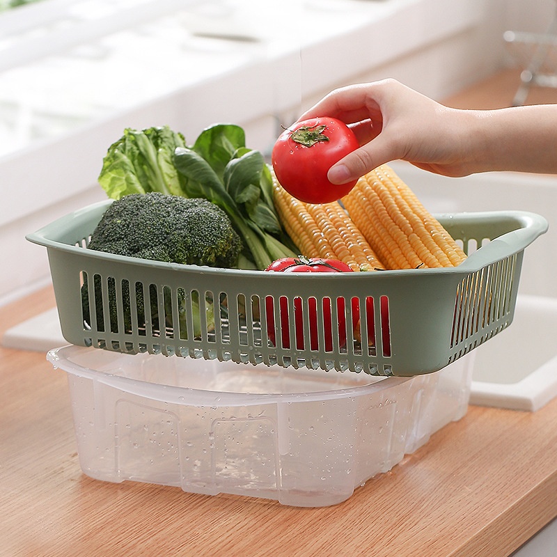 Internet Celebrity Creative Fruit Plate Double-layer Vegetable Washing And Draining Basket Living Room Home Nordic Style Coffee Table Snack Candy Basin