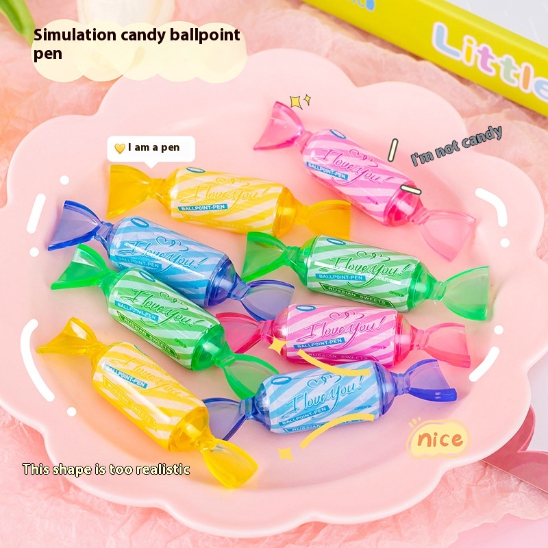 Cartoon Student Gift Candy Pen Nostalgic Kawaii Value Cute Blue Oil Pen Ballpoint Pen