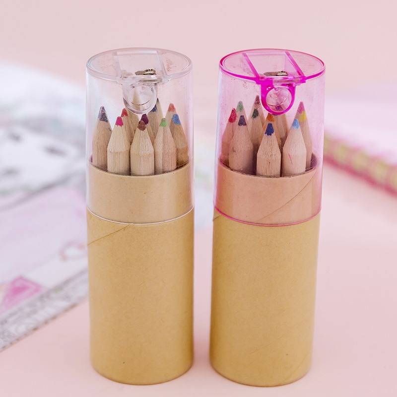 Children's Day Advertising12 Color Lead Log Color Barrel Pencil Children's Painting Supplies Stationery Small Gifts
