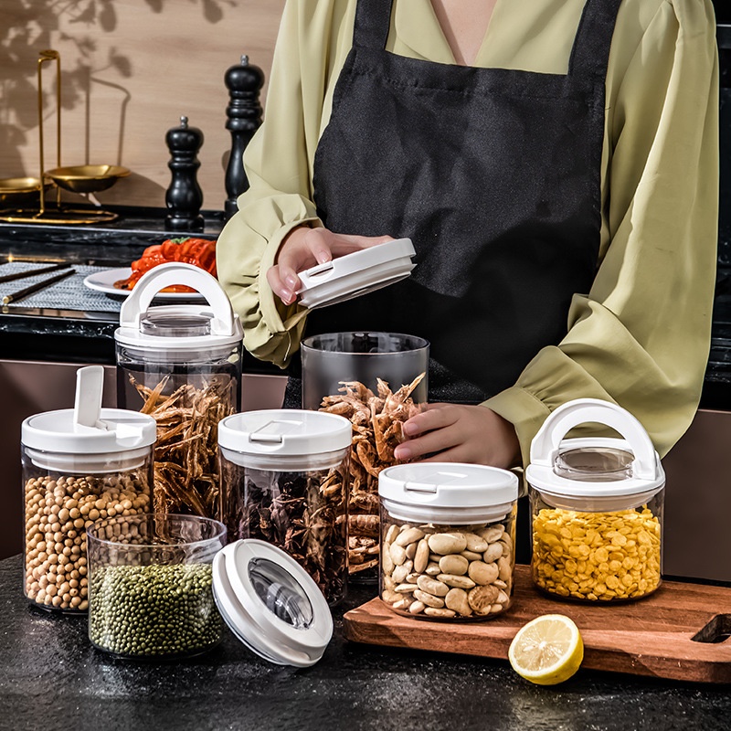 Sealed Jars For Gra And Cereals Kitchen Storage Food Grade Transparent Plastic Jars Boxes Snacks Dry Goods Tea Storage Jars