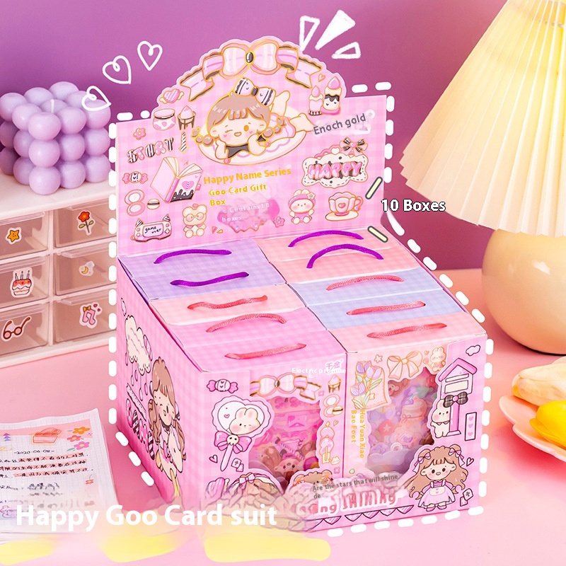 Notebook Sticker Set PETWaterproof Stickers Cute Card Stickers DIYSpecial Card Pendant Portable Gift Box T