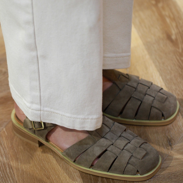 Spring And Summer Roman British Retro Woven Sandals Comfortable And Versatile First Layer Cowhide Korean Style Versatile Casual Slip-on Shoes