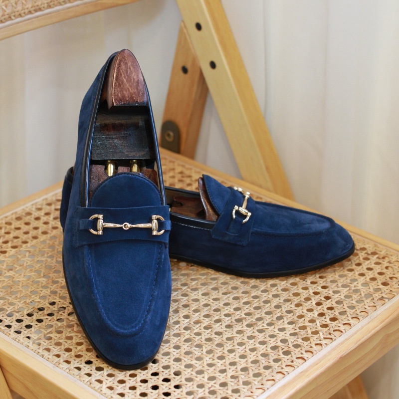 Slip-on British Casual Italian Soft Structure Italian Suede Horsebit Suit Loafers For Men