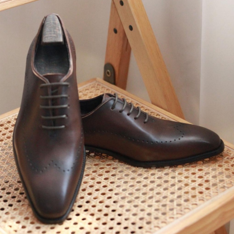 Zeyi Italian Style British One-piece Genuine Leather Handmade Formal Business Leather Shoes Men's Oxford Leather Shoes