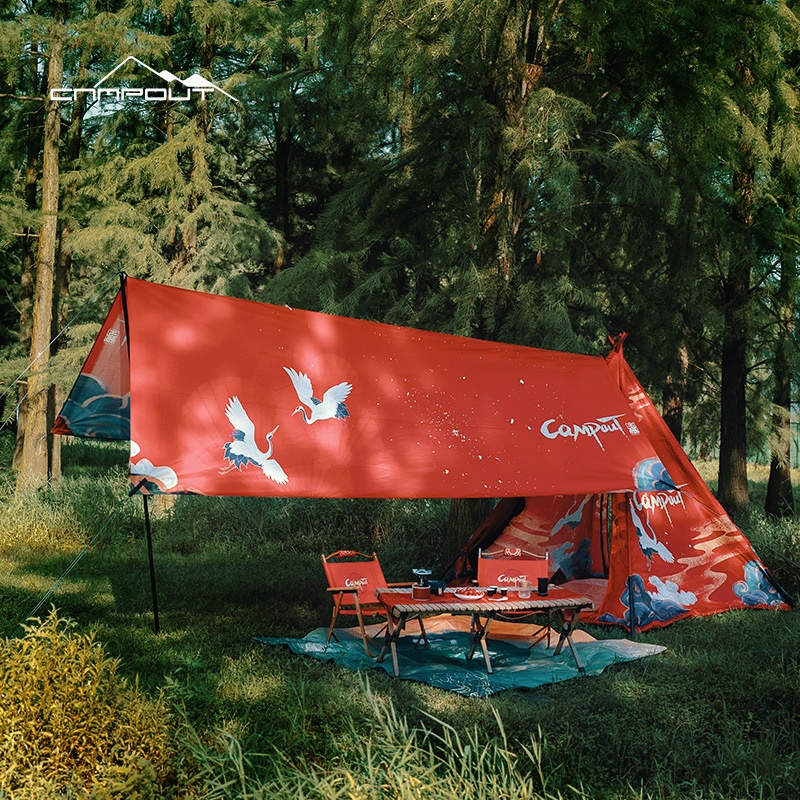 CAMPOUTCamping National Style Canopy Tent Outdoor Canopy Sunshade Canopy CPosition Canopy Super Photogenic Canopy