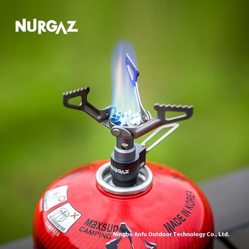 NURGAZOutdoor Stove Head Titanium Alloy Stove Head Portable Mini Gas Stove25g Camping Stove