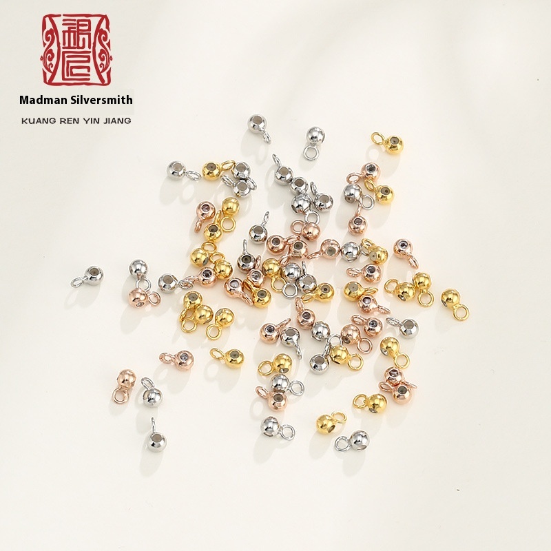 DIYAccessories S925 Sterling Silver3mm Imported Silicone Belt Ring Positioning Beads Adjustment Beads Belt Needle Necklace Accessories