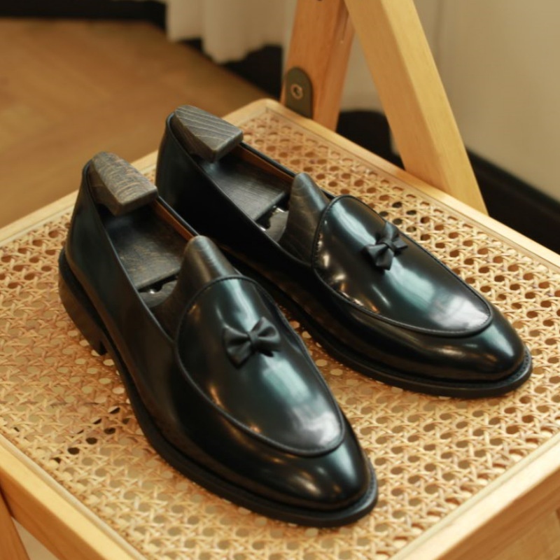 Zeyi Spring And Summer Suede Leather Slip-on Shoes For Men Fashion Simpley Shoes Bowknot Loafers