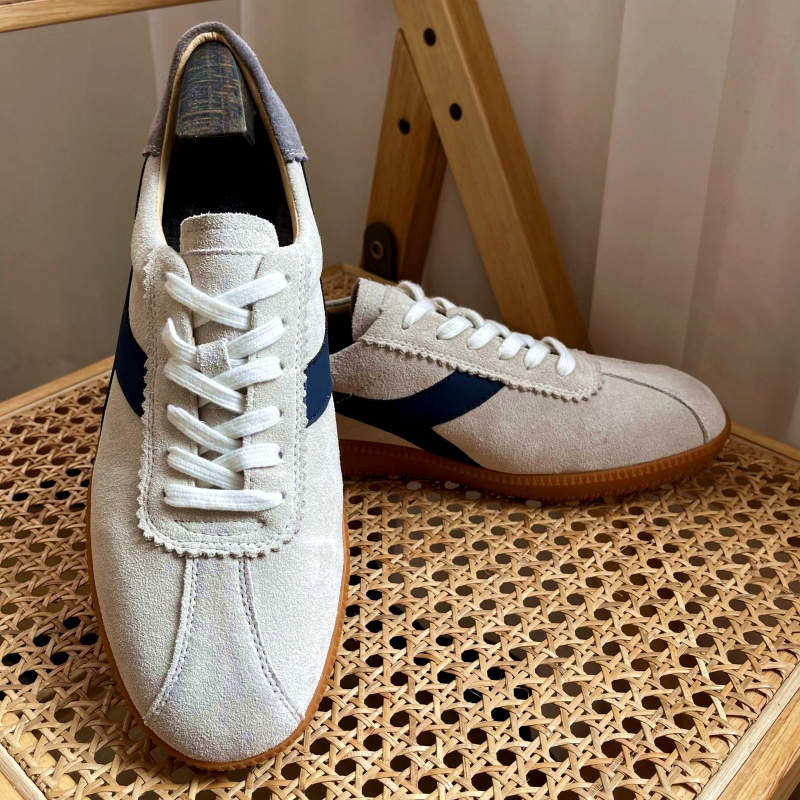 One Piece Of Spliced White Shoes Korean Style First Layer Cowhide Casual Versatile Comfortable Casual Shoes For Men