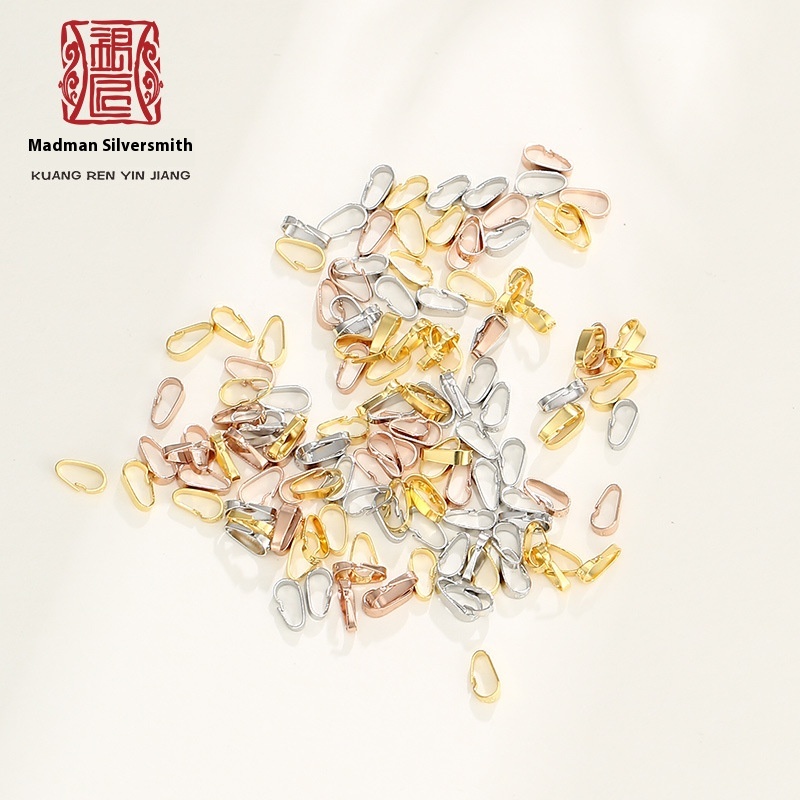 925 Silver DIYAccessories Movable Melon Seed Buckle Plated With18 KGold Rose Gold Melon Seed Buckle Pendant Clip Buckle