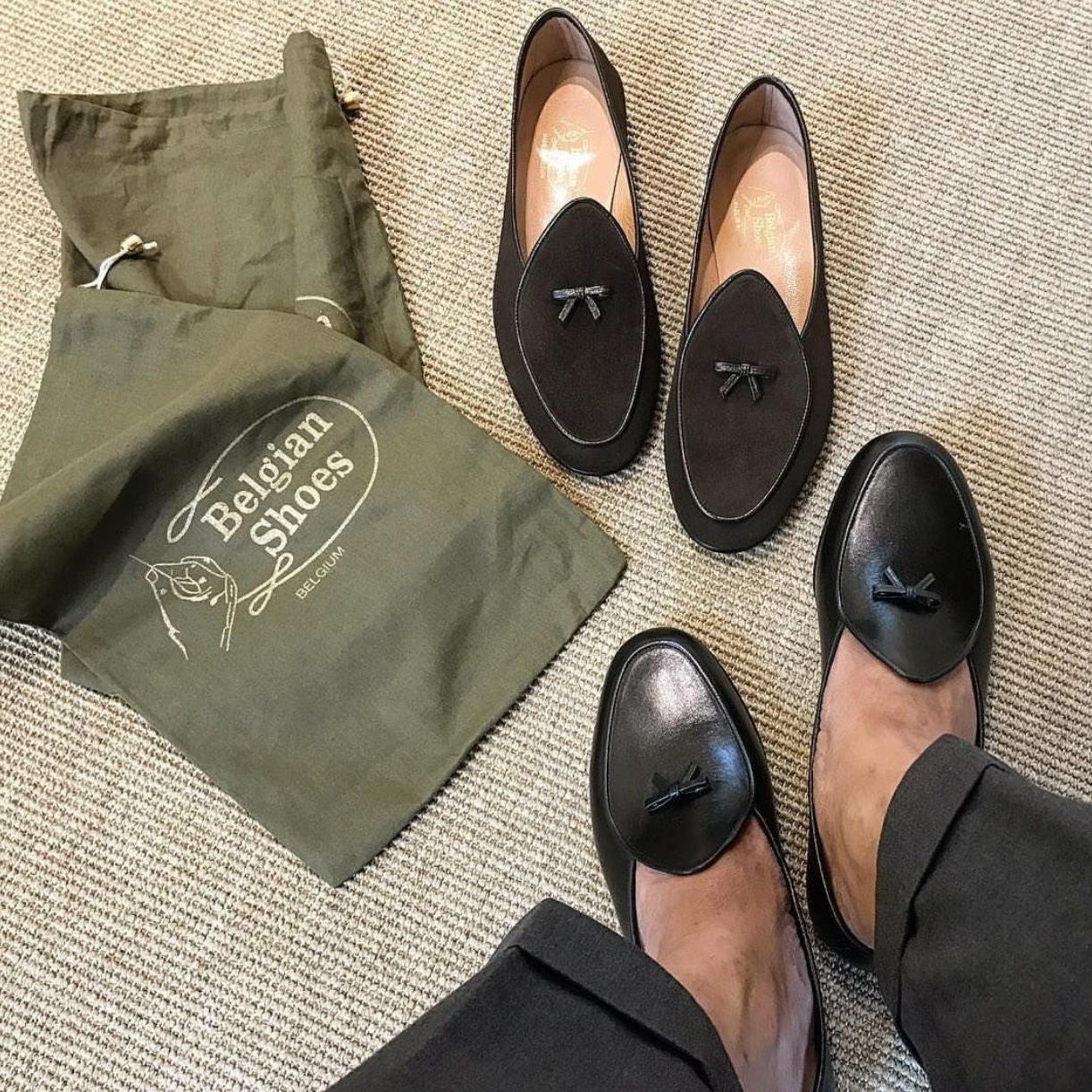 Men's Business Casual Top Layer Loafers Genuine Leather Loafers Men Driving Flat Shoes Men Belgian Loafers