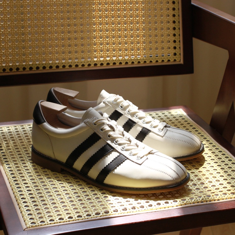 British American Style First Layer Cowhide Panda Color Casual Shoes Comfortable Board Shoes Suit Retro Bowling Shoes Men's Shoes