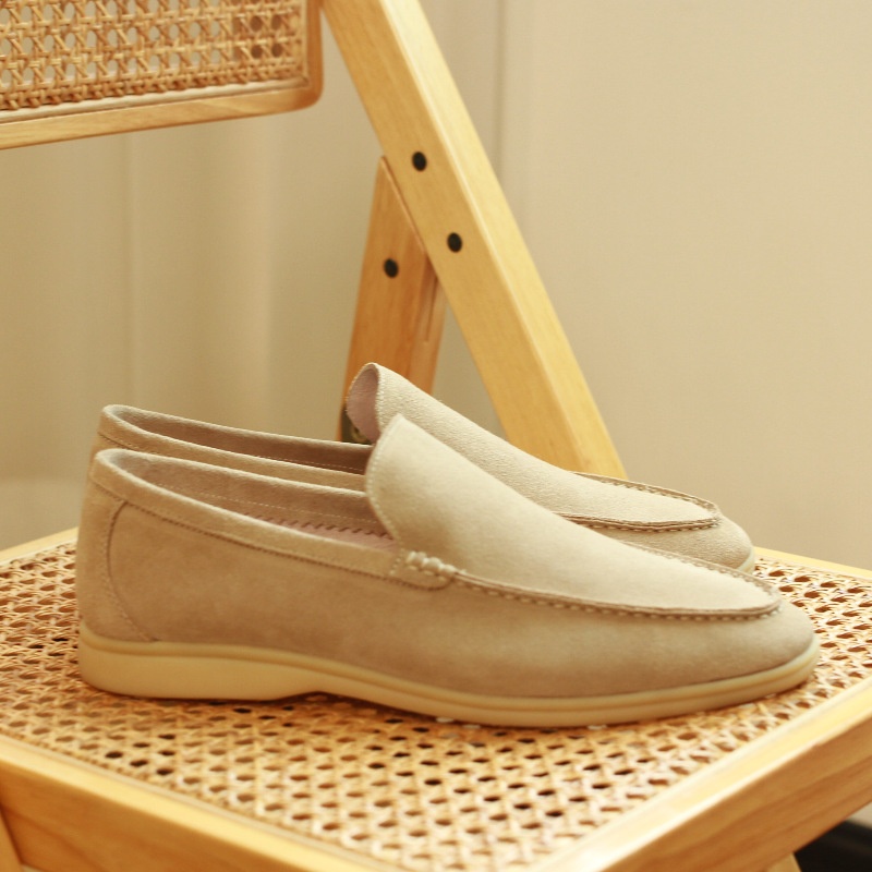 One Piece Spring And Summer Italian Lightweight Slip-On Suit Suede Loafers Men