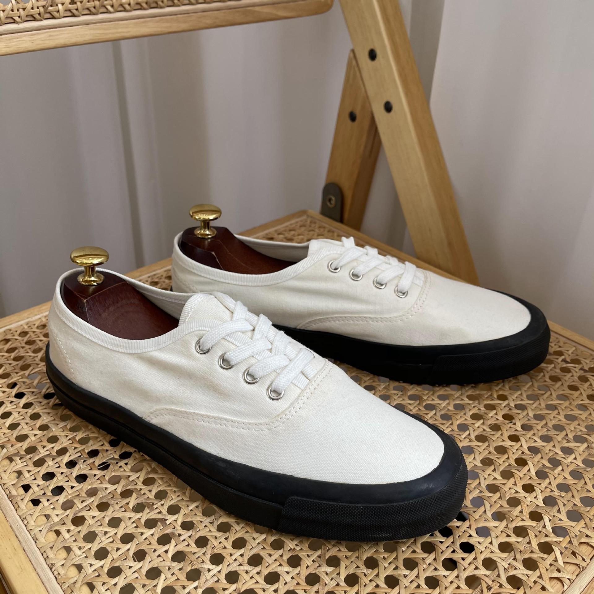 One Piece Of White Shoes Korean Version Of Denim Canvas Casual All-match Lace-up Skateboard Shoes
