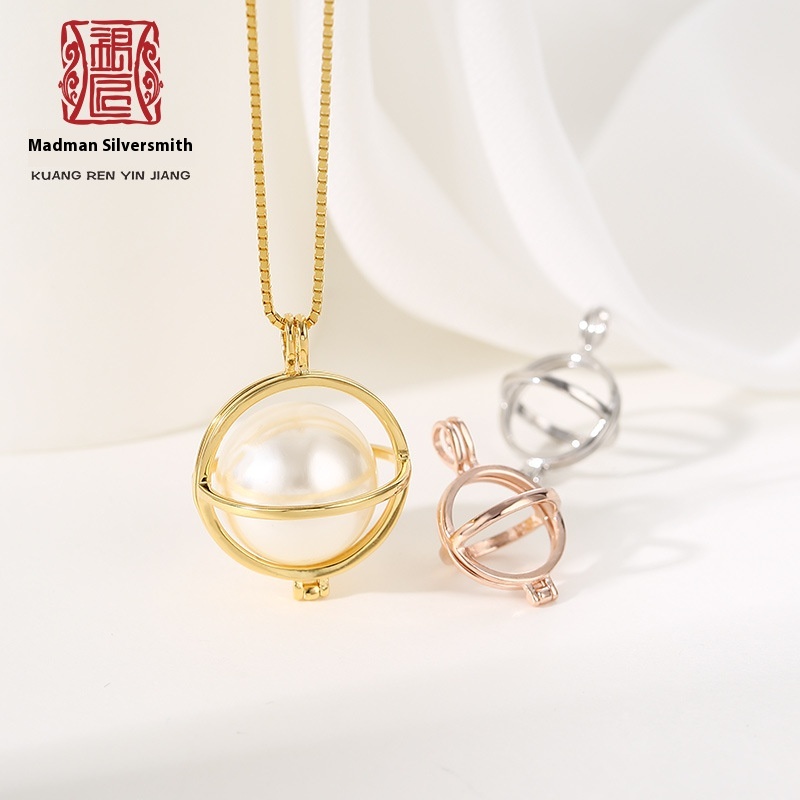 S925 Sterling Silver Pendant Empty Holder Diy Pendant Buckle Lantern Clip Inlaid Beeswax Amber Turquoise Pendant Empty Holder